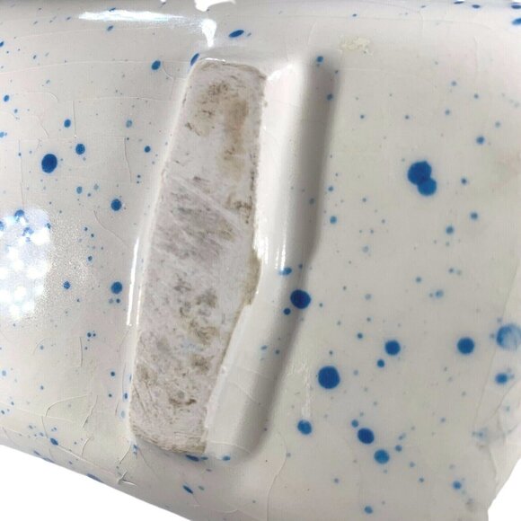 Vintage Rooster Cracker Tray Los Angeles Potteries Blue Stipple Rare HTF READ - Picture 8 of 10